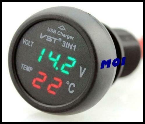 ② Chargeur Allume-Cigare : Port Usb-Voltmètre-Thermomètre