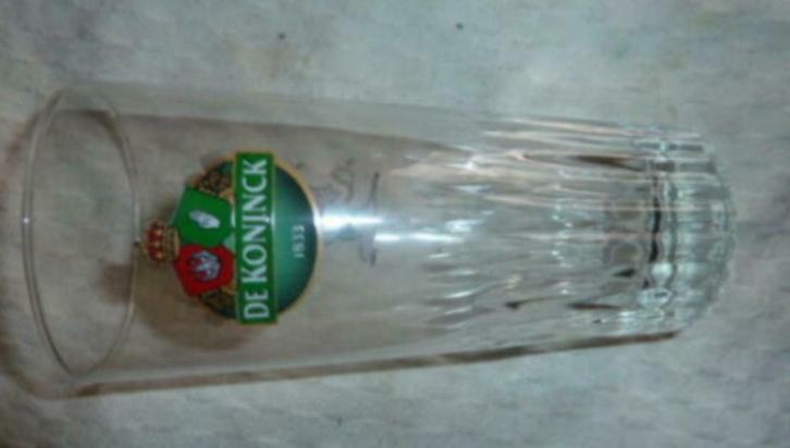 #A bier glas DE KONINCK ' Ribbelglas met  afbeelding leeuw ', Verzamelen, Glas en Drinkglazen, Nieuw, Bierglas, Ophalen of Verzenden
