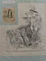 Recueil de 6 pages v. 44 dessins/gravures - A. Willette, Collections, Enlèvement ou Envoi, Avant 1920, Coupure(s)