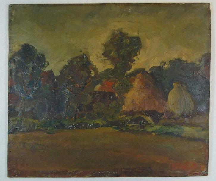 schilderij Richard Foncke *  Boerenland -  Hooiland, Antiek en Kunst, Kunst | Schilderijen | Klassiek, Ophalen of Verzenden