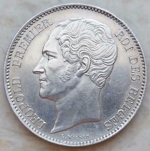 2½ Francs 1850 (Blootshoofds) Kwaliteit !! Zeer zeldzaam !!, Postzegels en Munten, Munten | België, Losse munt, Zilver, Zilver