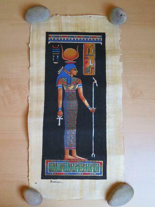 Egyptisch schilderij op papyrus, Antiquités & Art, Art | Peinture | Moderne, Enlèvement ou Envoi