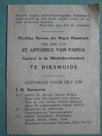 Noveen ter ere van St.Antonius van Padua (Diksmuide), Verzamelen, Bidprentjes en Rouwkaarten, Verzenden