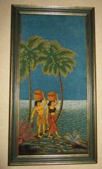 schilderij kader met geschilderd doek Sri Lanka, Maison & Meubles, Comme neuf, Peinture, Enlèvement