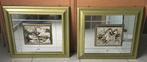 Lot de 2 cadres 50x56 cm avec miroir et sculpture en relief, Antiquités & Art, Art | Autres Art, Enlèvement