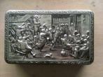 Vintage blikken doos- GBC -Reliëf Teniers -Zeer goede staat!, Antiquités & Art, Enlèvement ou Envoi