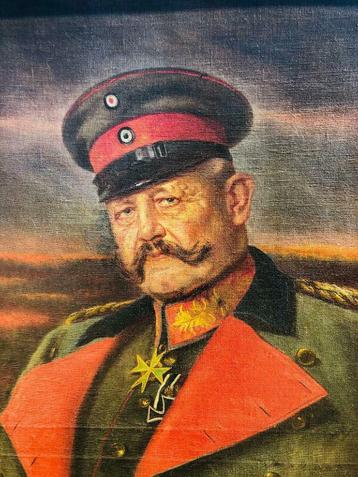 Grand orig. portrait de Von Hindenburg,  signé, 153 x 106 cm