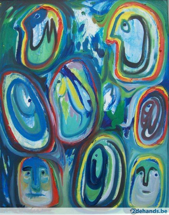 Blue feelings - Finn Pedersen, Antiek en Kunst, Kunst | Schilderijen | Modern, Ophalen