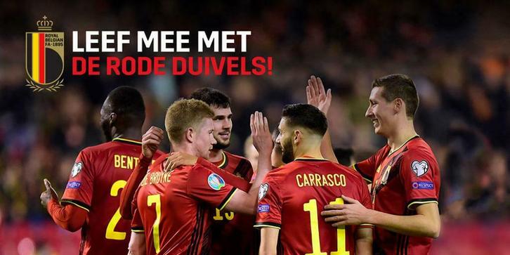 Leef mee met de Rode Duivels speel- & karikatuurkaarten, Verzamelen, Supermarktacties, Overige supermarkten, Ophalen of Verzenden