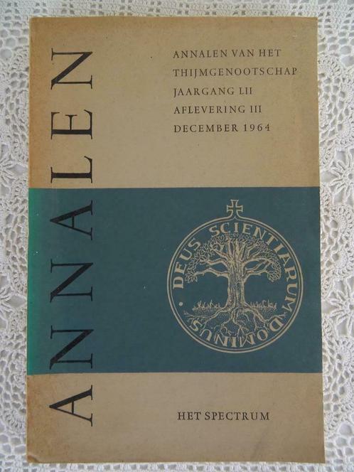 Livre vintage Annales du Thijmgenootschap 1ère édition 1964, Livres, Histoire nationale, Utilisé, 20e siècle ou après, Enlèvement ou Envoi