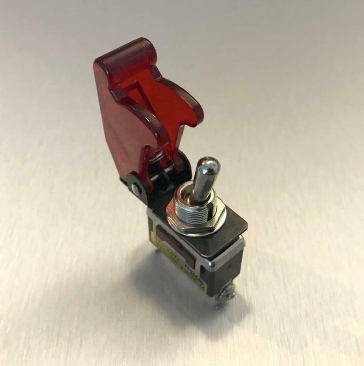 Nieuw 250V NOS Schakelaar / Switch + Transparante Cover Rood, Hobby en Vrije tijd, Elektronica-componenten, Nieuw, Verzenden