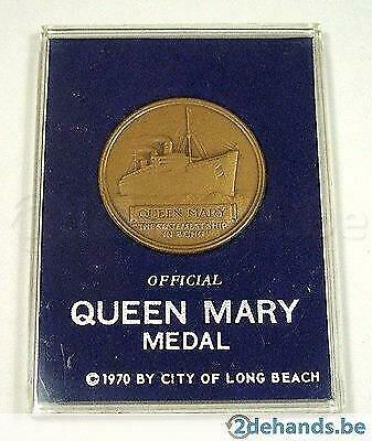 Bronzen herinneringsmedaille SS Queen Mary 1970, Timbres & Monnaies, Monnaies | Amérique, Envoi