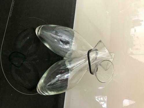 3 vazen verenigd met een zwarte metalen ring, Maison & Meubles, Accessoires pour la Maison | Vases, Neuf, Moins de 50 cm, Verre