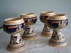 4 wijnglazen wijnbekers duits geglazuurd aardewerk, Ophalen of Verzenden
