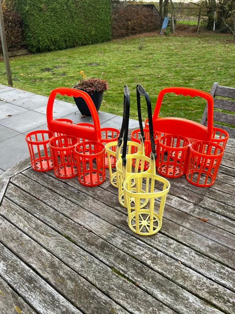 3 portes bouteilles orange vintage, Enlèvement ou Envoi
