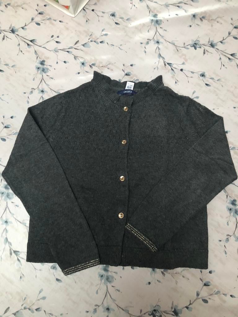 Donkergrijze gileet, Okaidi, maat 116, Enfants & Bébés, Vêtements enfant | Taille 116, Enlèvement ou Envoi, Comme neuf, Fille