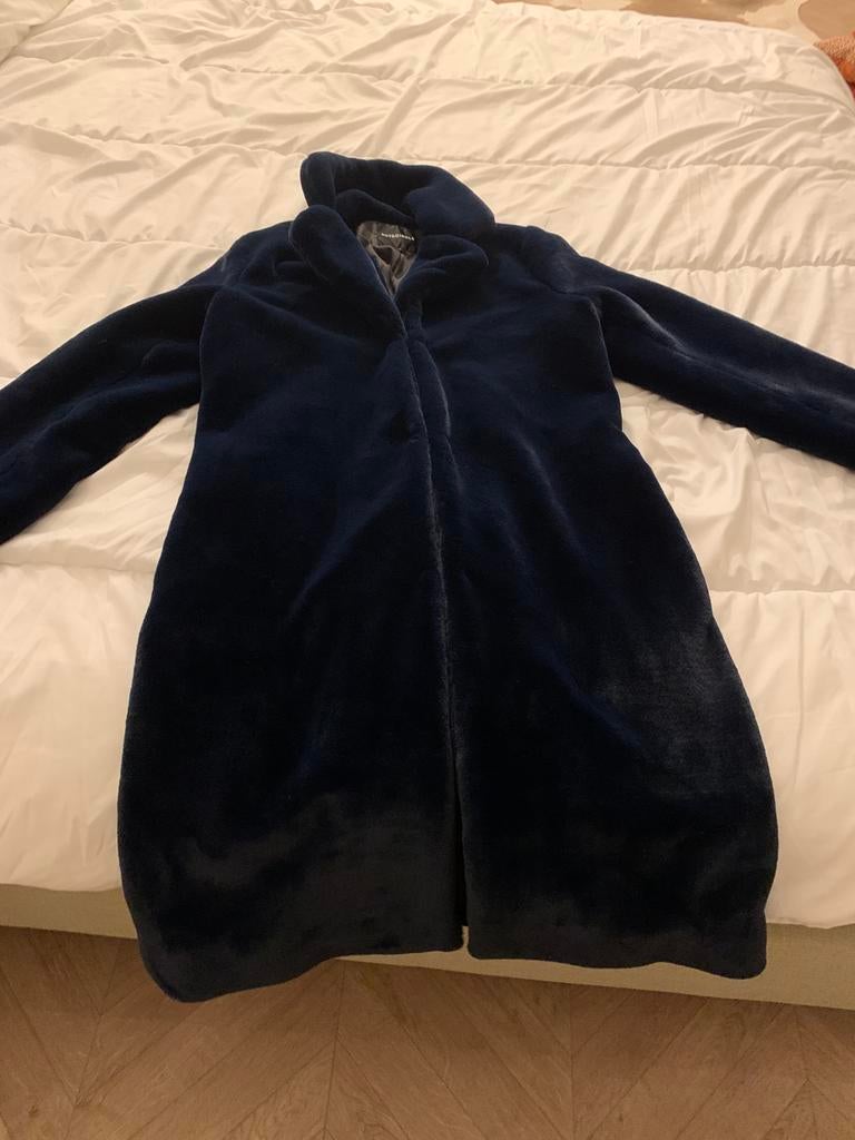 Blauwe pelsen jas small, Enlèvement ou Envoi, Comme neuf