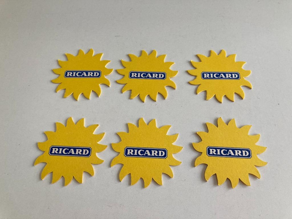 RICARD : 9 sous-verres solaires en verre en carton avec impr, Collections, Enlèvement ou Envoi, Comme neuf, Autres types