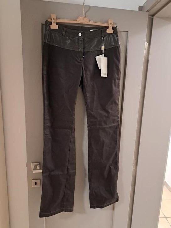 Broek met leder, Ferre Dona, maat 44, Ophalen of Verzenden, Nieuw, Maat 42/44 (L)