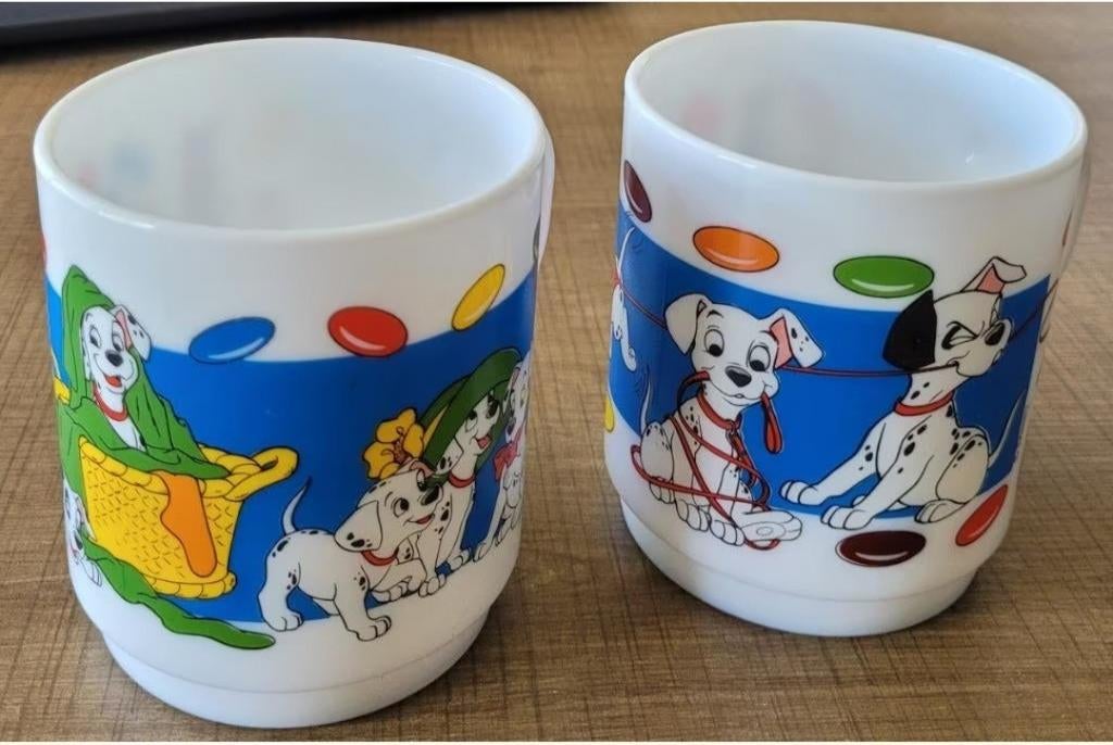 101 Dalmatiërs - Disney: 2 drinktassen (Smarties), Verzamelen, Ophalen of Verzenden, Zo goed als nieuw, Film, Gebruiksvoorwerp