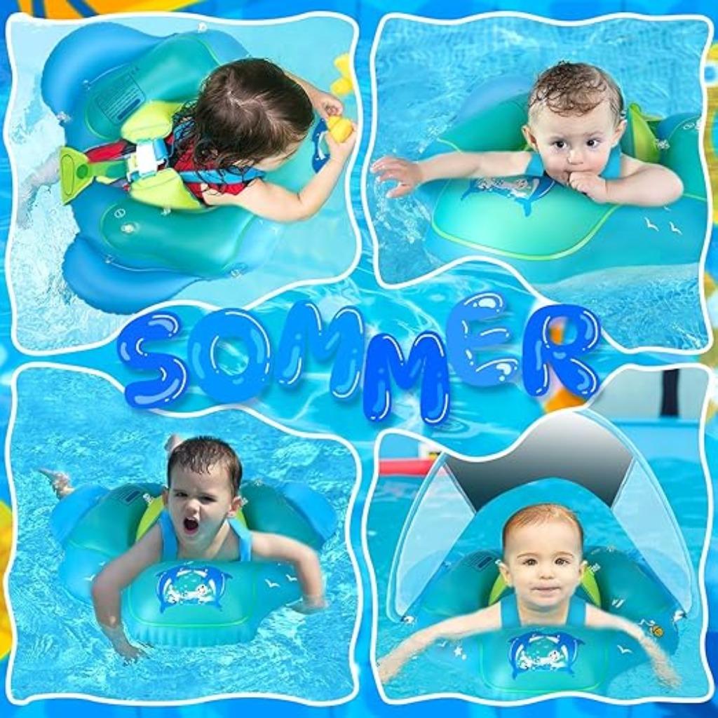 anneau de bain pour bébé avec pare-soleil LIVRAISON GRATUITE, Envoi, Neuf
