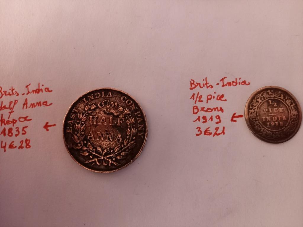 2 muntstukken (Brits- India), Ophalen, Overige landen, Setje