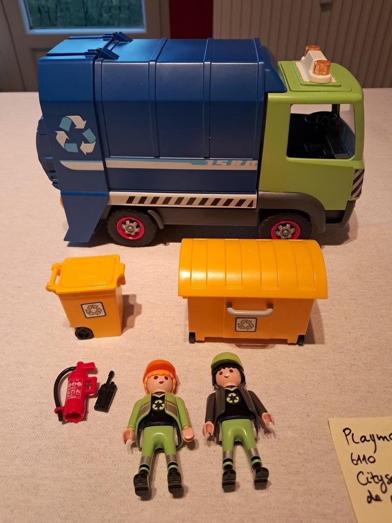 Playmobil 6110 set cityservice camion de recyclage, Enlèvement ou Envoi, Comme neuf