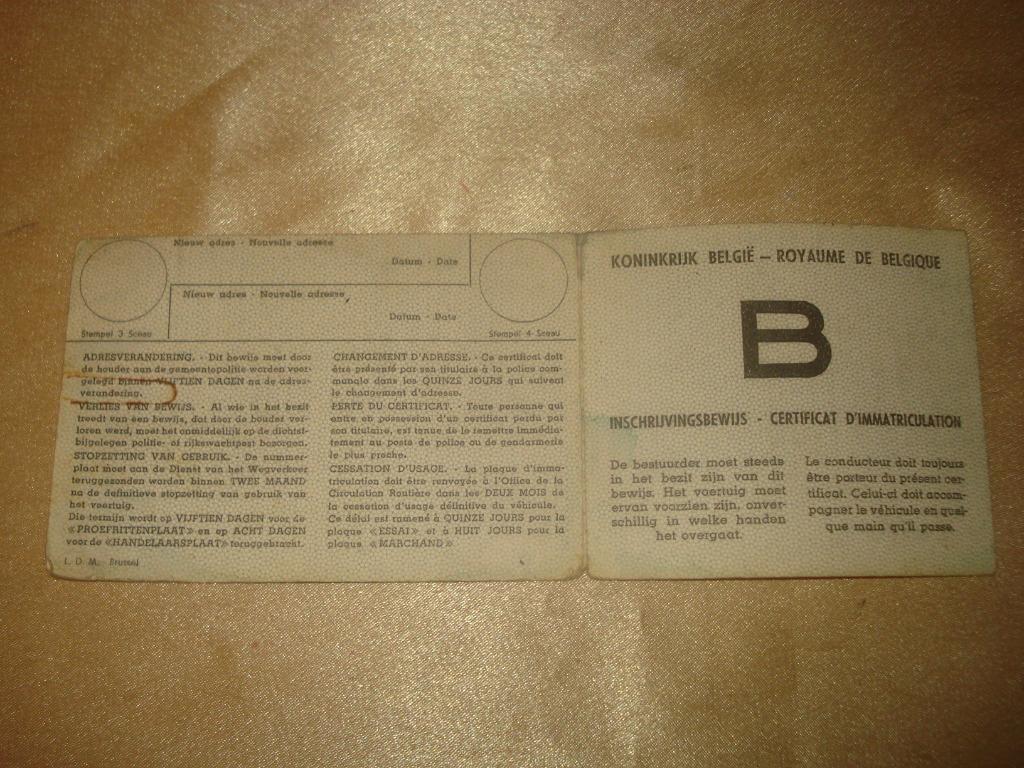 Ancien Certificat d'Immatriculation Honda 250 CC 1960, Motos, Enlèvement ou Envoi, Honda