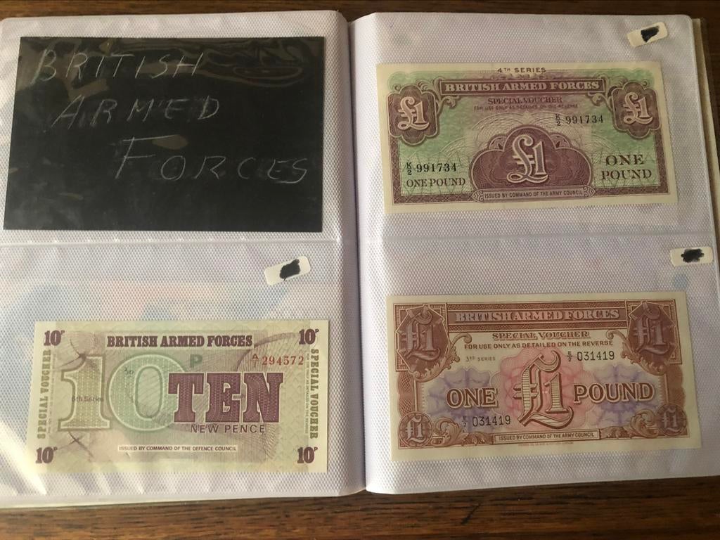 6 Britse strijdkrachten, negen kaartjes, Ophalen of Verzenden