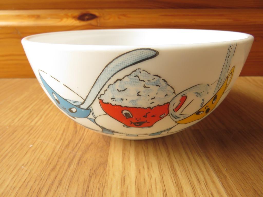 bol avec motifs de petit déjeuner en arcopal, Ophalen of Verzenden, Gebruikt, Kom(men)