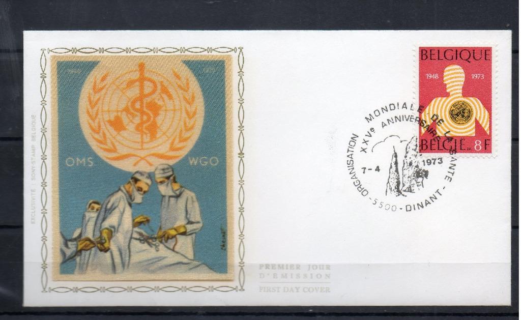Année 1973 : FDC 1667 Soie - OMS - obli. Dinant, Enlèvement ou Envoi