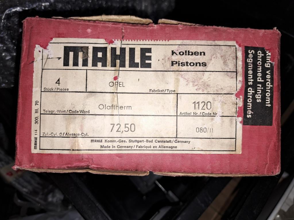 Set Mahle pistons Opel OHV motor, Auto-onderdelen, Ophalen of Verzenden, Nieuw, Opel