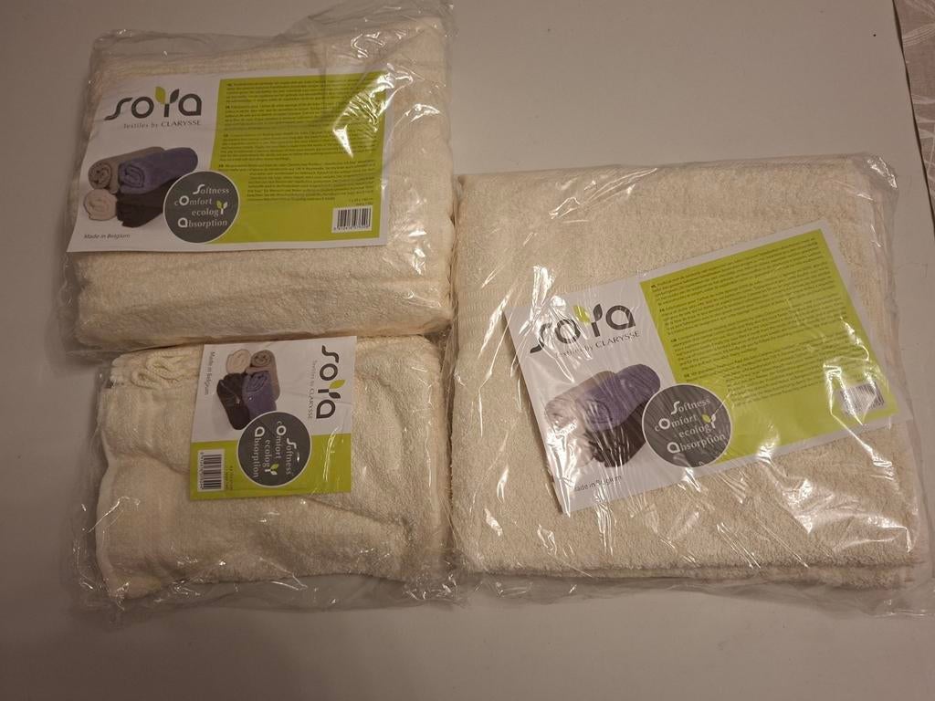 Clarysse badtextiel set beige/ivoor, Ophalen, Nieuw, Beige, Handdoek