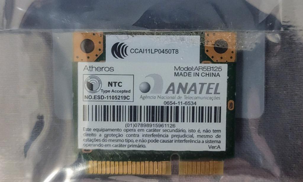 Carte réseau WiFi Atheros AR5B125 mini PCI-E, Informatique & Logiciels, Enlèvement ou Envoi, Utilisé, Interne, Atheros