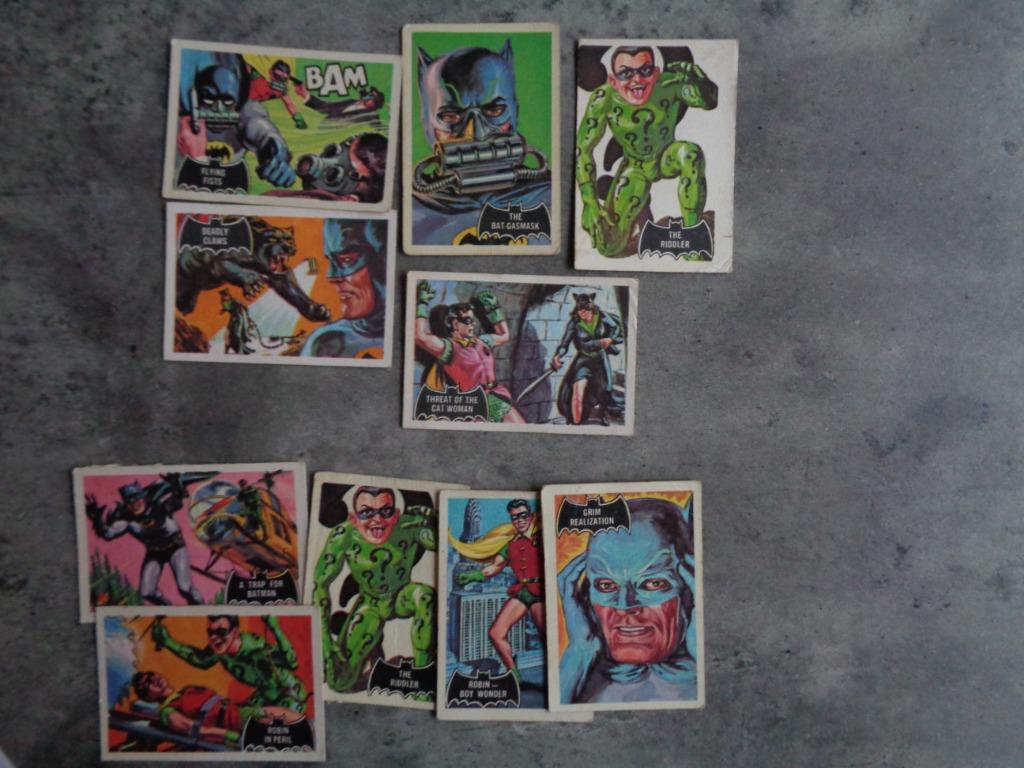 BATMAN kaarten black bat  jaren 60 5x  diverse NRS, Verzenden