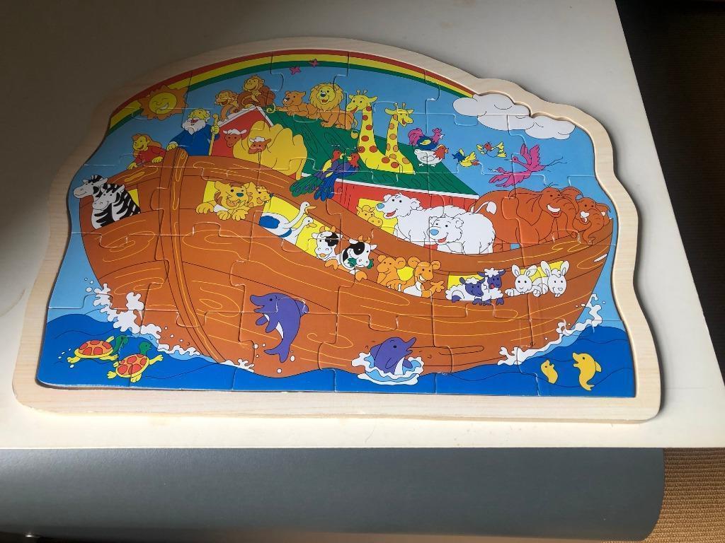 Puzzle en bois Arche de Noé, 4 à 6 ans, Enlèvement ou Envoi, Comme neuf, 10 à 50 pièces