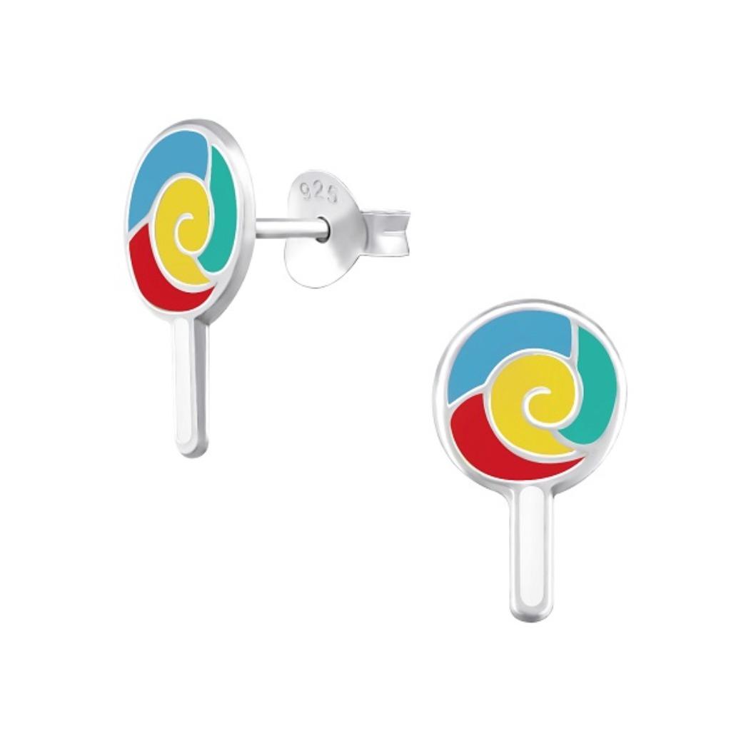 Boucles d'oreilles Lollipop pour filles, argent 925, Enlèvement ou Envoi, Neuf, Boucles d'oreilles