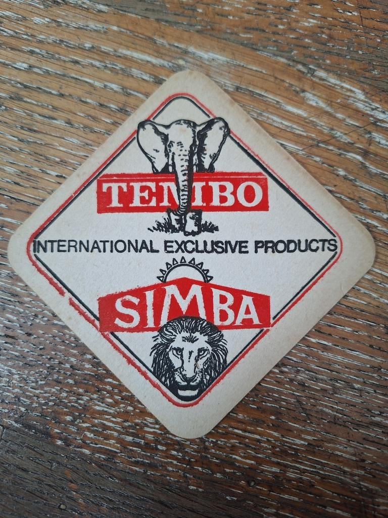 Oud bierviltje Tembo Simba bier brouwerij Zeeberg Aalst, Verzamelen, Ophalen of Verzenden