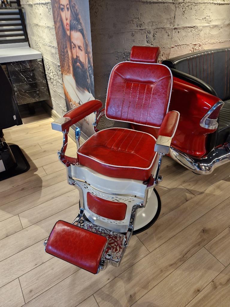 Barbierstoel Retro Red tattoo stoel epileer kapsalon barbier, Ophalen of Verzenden, Nieuw