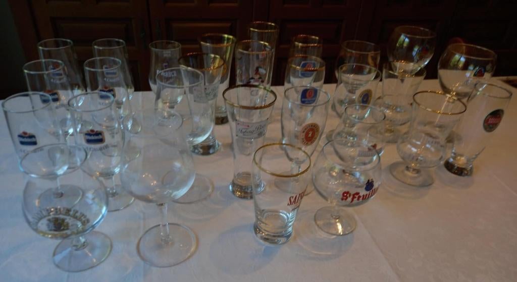 Verres à bière, à la pièce ou le lot complet, Diversen, Rommelmarktspullen, Zo goed als nieuw, Ophalen
