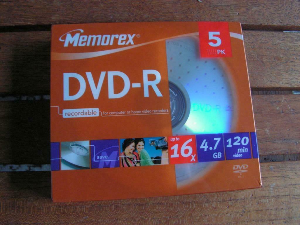 Pack de 5 x DVD-R Memorex (4,7 Go – 120 min – jusqu'à 16x), Enlèvement ou Envoi, Neuf, Dvd, Memorex