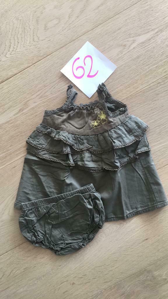 Legergroen zomers setje Mexx mt62, Kinderen en Baby's, Babykleding | Maat 62, Ophalen of Verzenden, Mexx, Meisje, Setje
