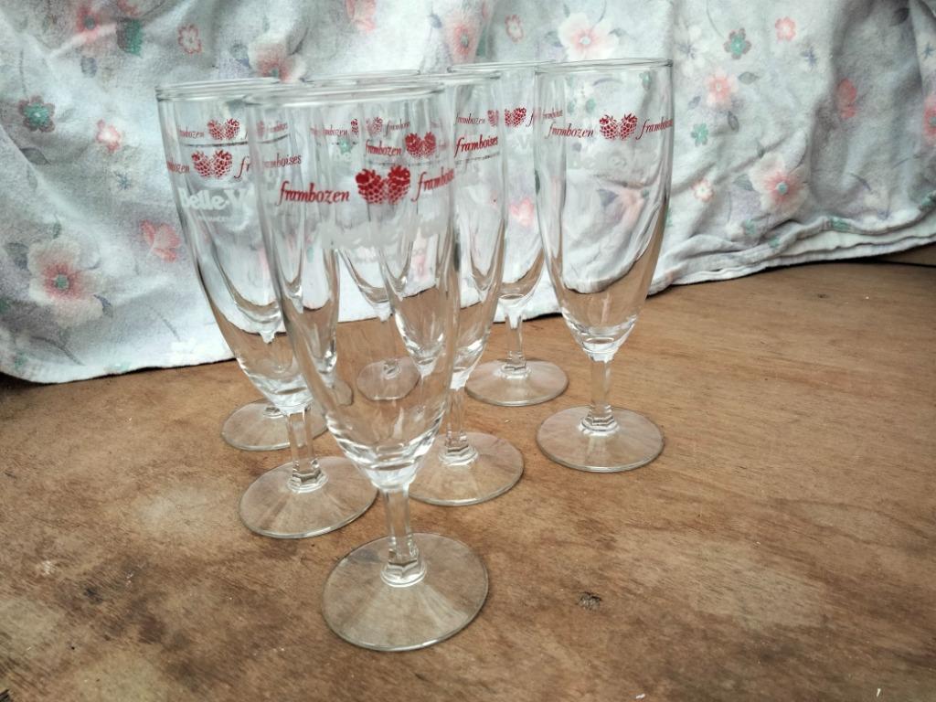 7 Verres à Gueuze  " BELLE  VUE " Vandenstock, Collections, Marques de bière, Enlèvement ou Envoi, Comme neuf, Verre ou Verres