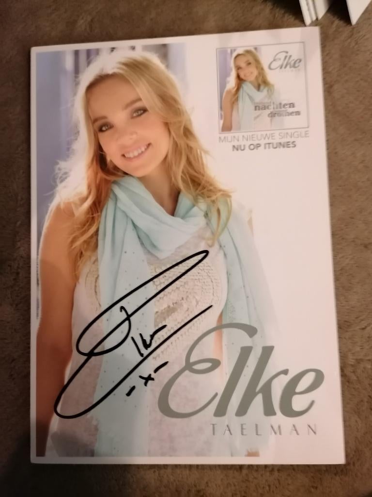 Fotokaart met handtekening elke taelman, Verzamelen, Foto's en Prenten, Verzenden