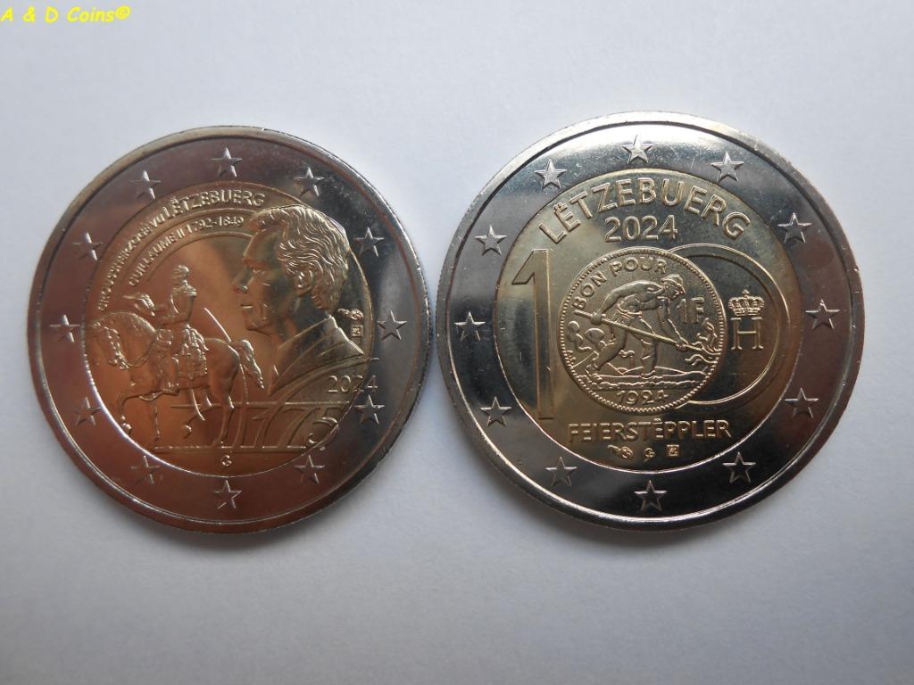 Luxemburg 2 x 2 Euro 2024, Ophalen of Verzenden, Luxemburg, Overige waardes, Setje