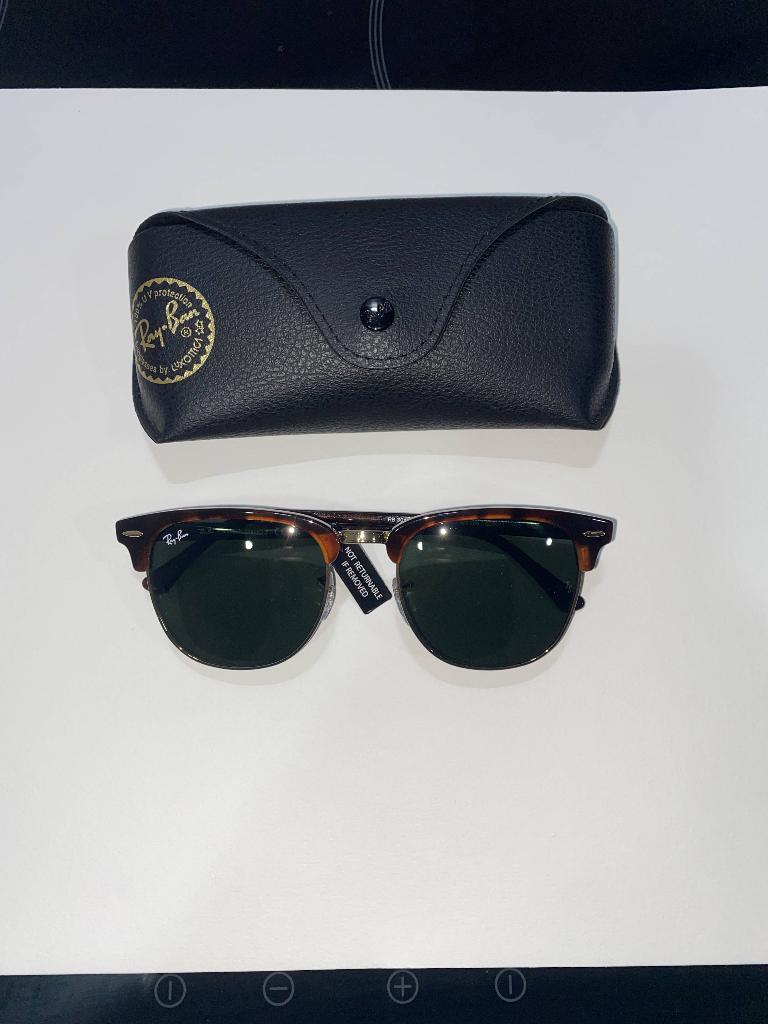Ray-Ban ClubMaster Rood/Havana XL (55-21), Handtassen en Accessoires, Zonnebrillen en Brillen | Heren, Zonnebril, Bruin, Nieuw