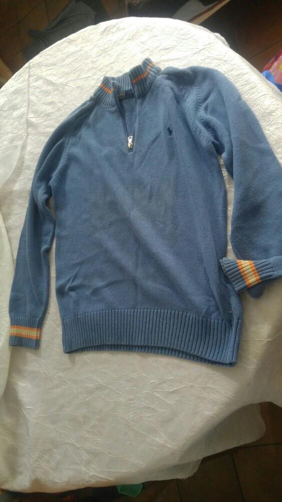Vintage pull polo ralph lauren  L bleu, Ophalen of Verzenden, Gedragen, Maat 52/54 (L), Blauw