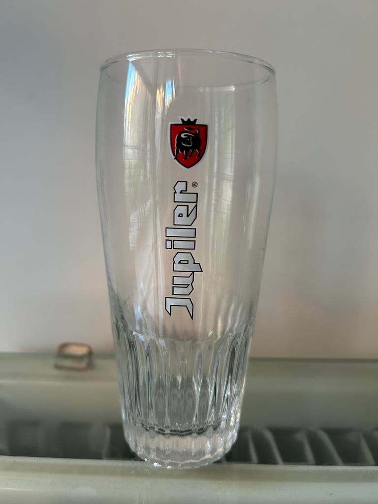 verres à bière Jupiler petit logo rouge 25cl, Enlèvement, Comme neuf, Jupiler