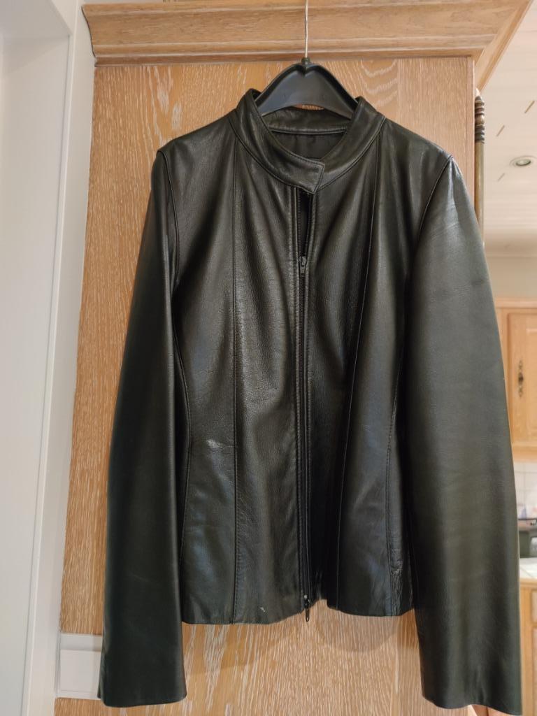 Lederen jas zwart Schegge - Roma Firenze, Ophalen, Gedragen, Maat 42/44 (L), Zwart