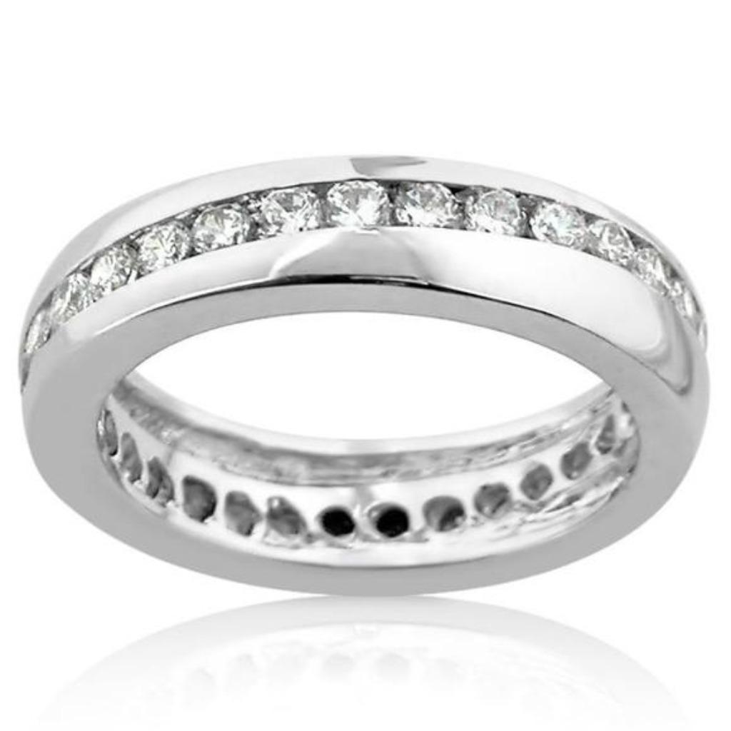 Eternity 925 sterling zilveren damesring met zirkonia, Handtassen en Accessoires, Ringen, Nieuw, Ophalen of Verzenden, Met edelsteen